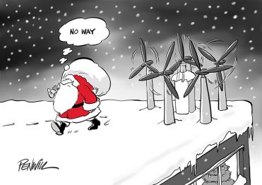 Funny2 - Santa and Turbines Branded Christmas Card