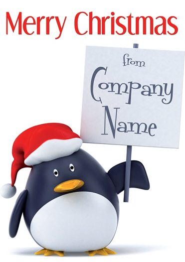 1623 - Penguin Notice Branded Christmas Card
