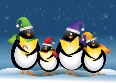 Personalised6 - Penguin Carols Branded Christmas card