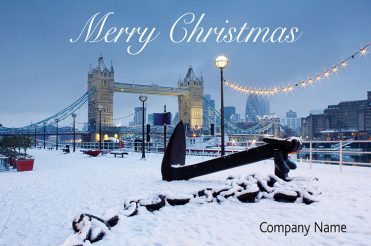 1638 - Snowy Tower Bridge Branded Christmas Card