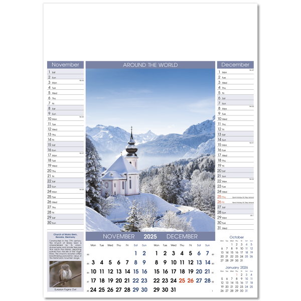 Around the World Wall Calendar