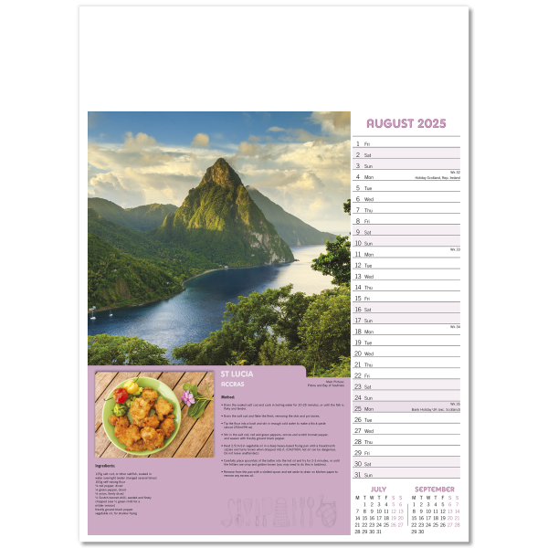 Taste for Travel Wall Calendar