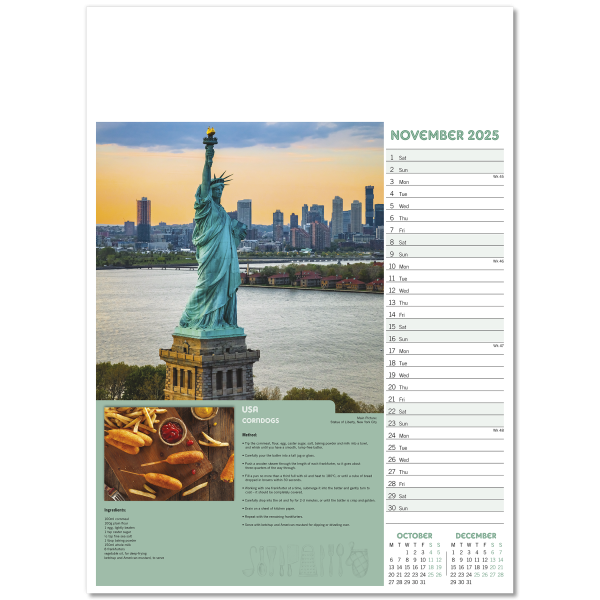 Taste for Travel Wall Calendar