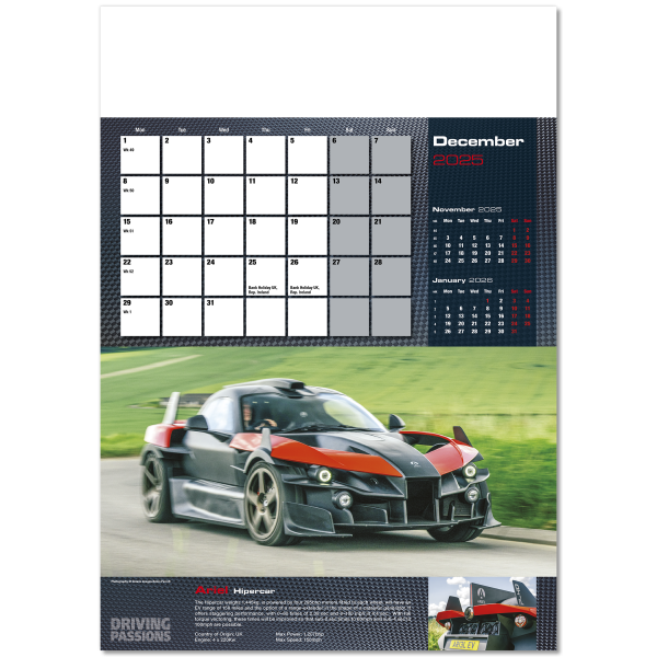 Driving Passions Wall Calendar