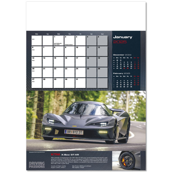 Driving Passions Wall Calendar