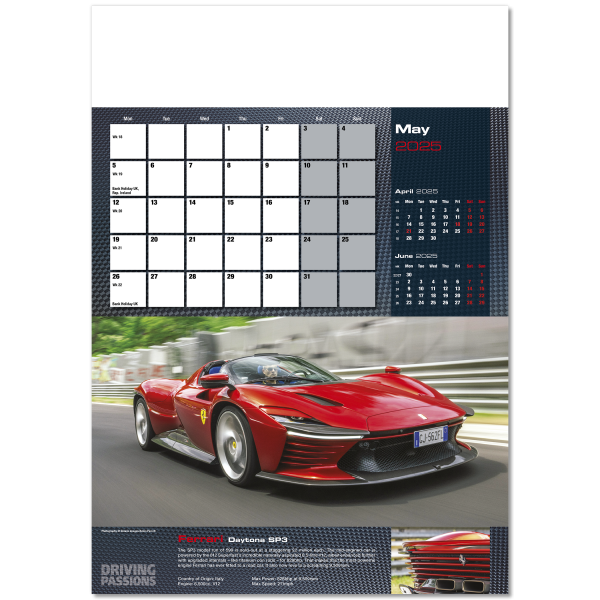 Driving Passions Wall Calendar