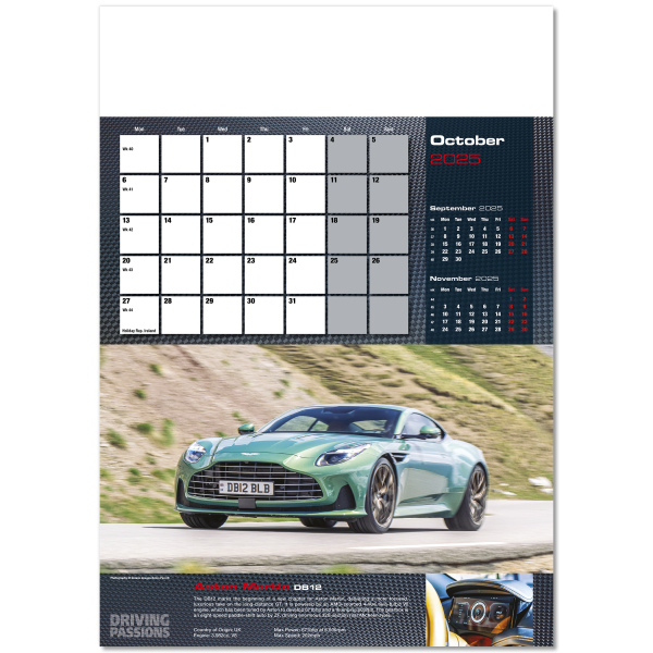 Driving Passions Wall Calendar