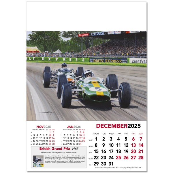 Grand Prix Wall Calendar