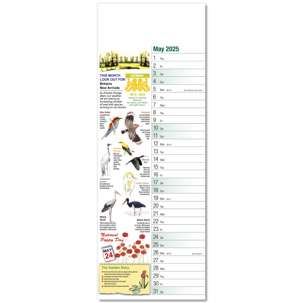 Nature Watch Slim Wall Calendar