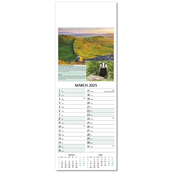 Nature's Glory Slim Wall Calendar