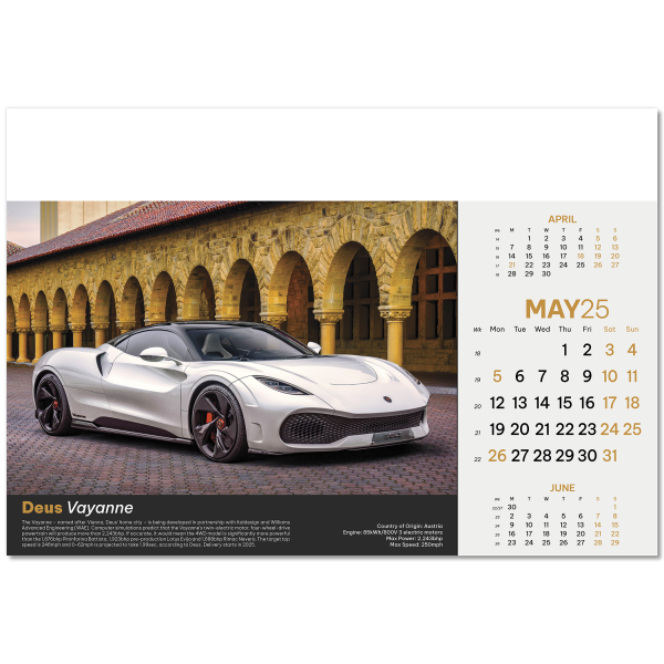 Supercars Wall Calendar