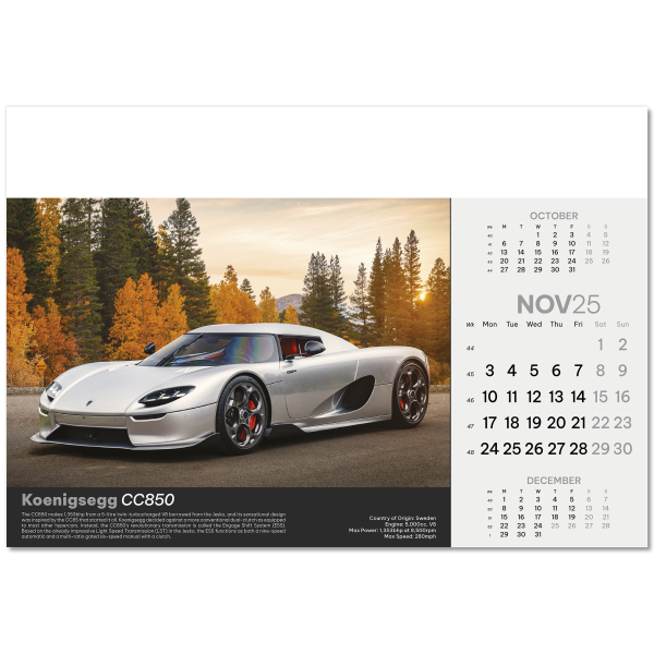 Supercars Wall Calendar