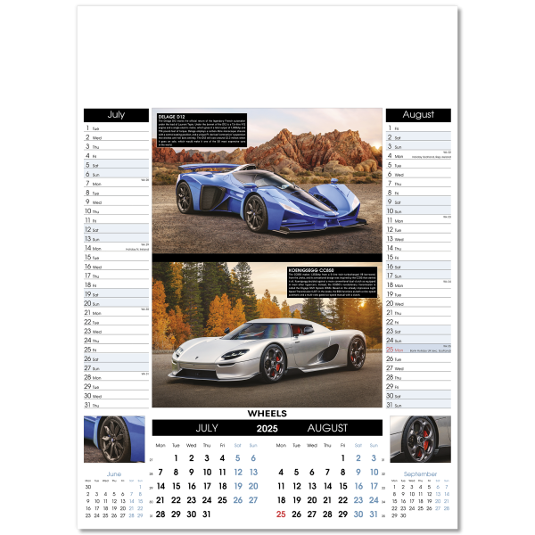 Wheels Wall Calendar