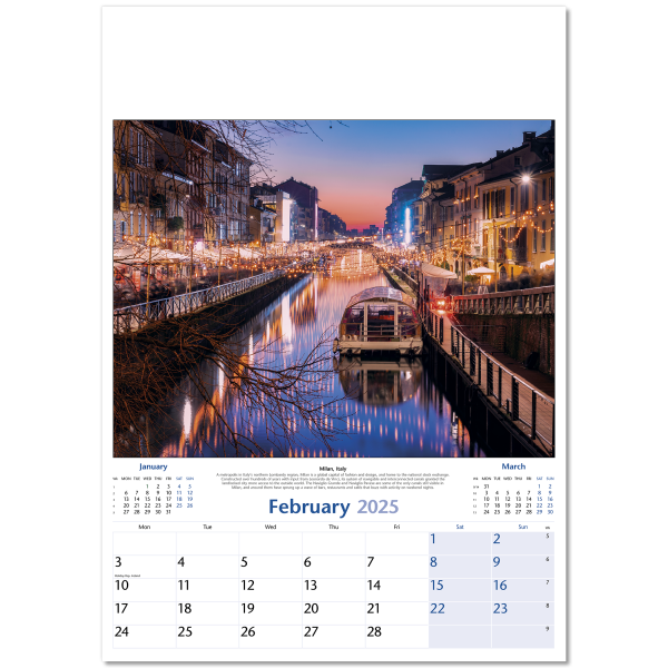 World by Night Wall Calendar