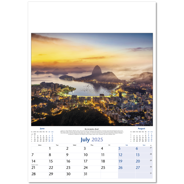 World by Night Wall Calendar