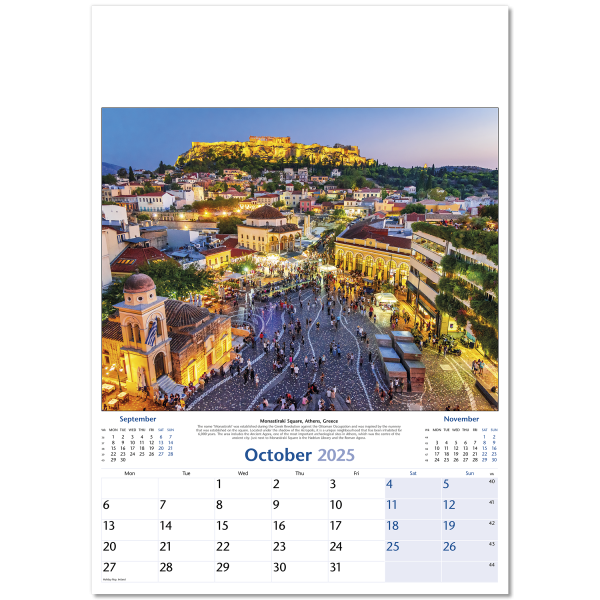 World by Night Wall Calendar