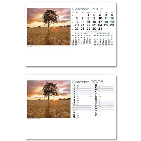 Atmospheric A5 Desk Calendar