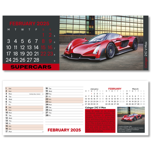 Supercars Desk Calendar