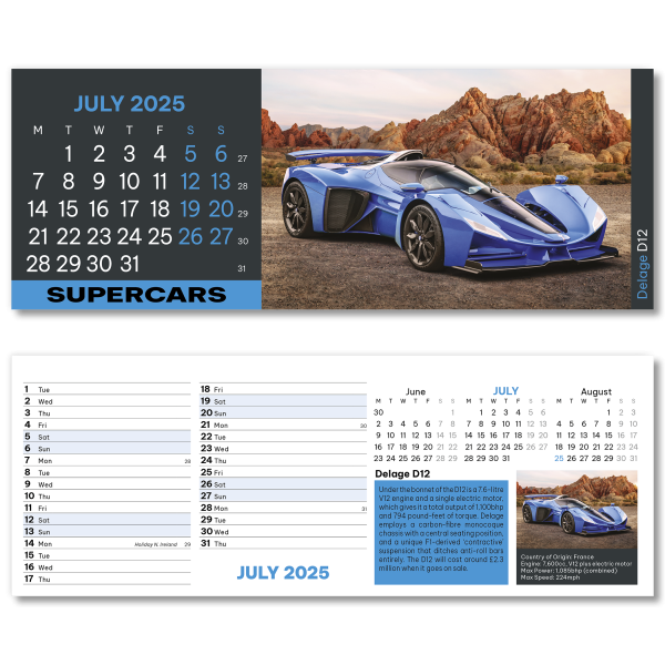 Supercars Desk Calendar