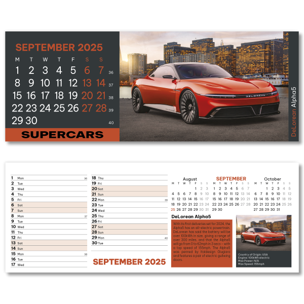 Supercars Desk Calendar