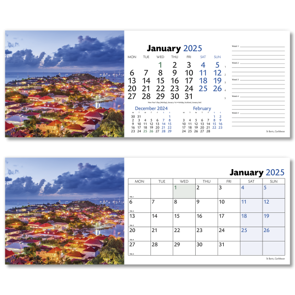 World by Night Desk Calendar