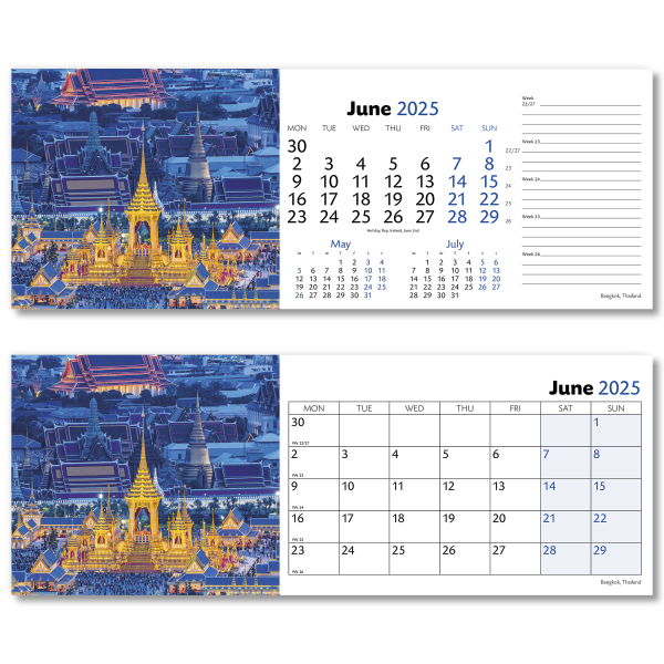 World by Night Desk Calendar