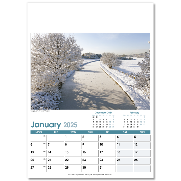 British Planner Wall Calendar - 13 Leaf